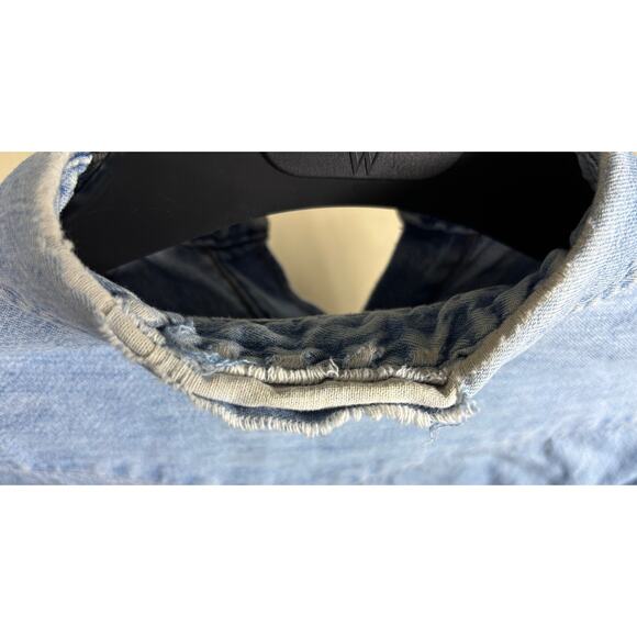 Wrangler ProGear Denim Western Shirt USA Made 15x33 Long Tail Stain - Picture 8 of 16